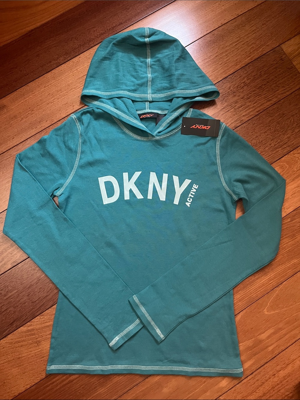 NWT Y2K DKNY Logo Hoodie Top